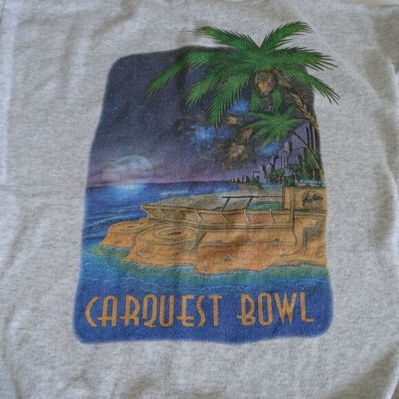 Vtg Delta Carquest Bowl Sweatshirt Women Men Size L Heather Gray Made in USA - Picture 4 of 12